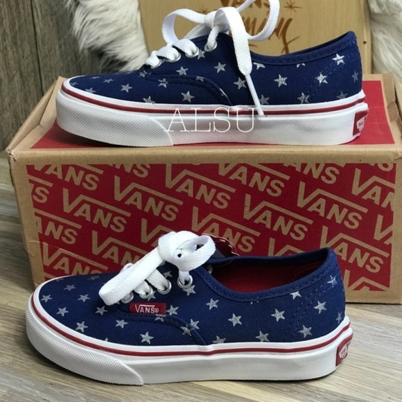 Vans Other - NWT VANS Authentic Foil Stars Red Blue Kid’s